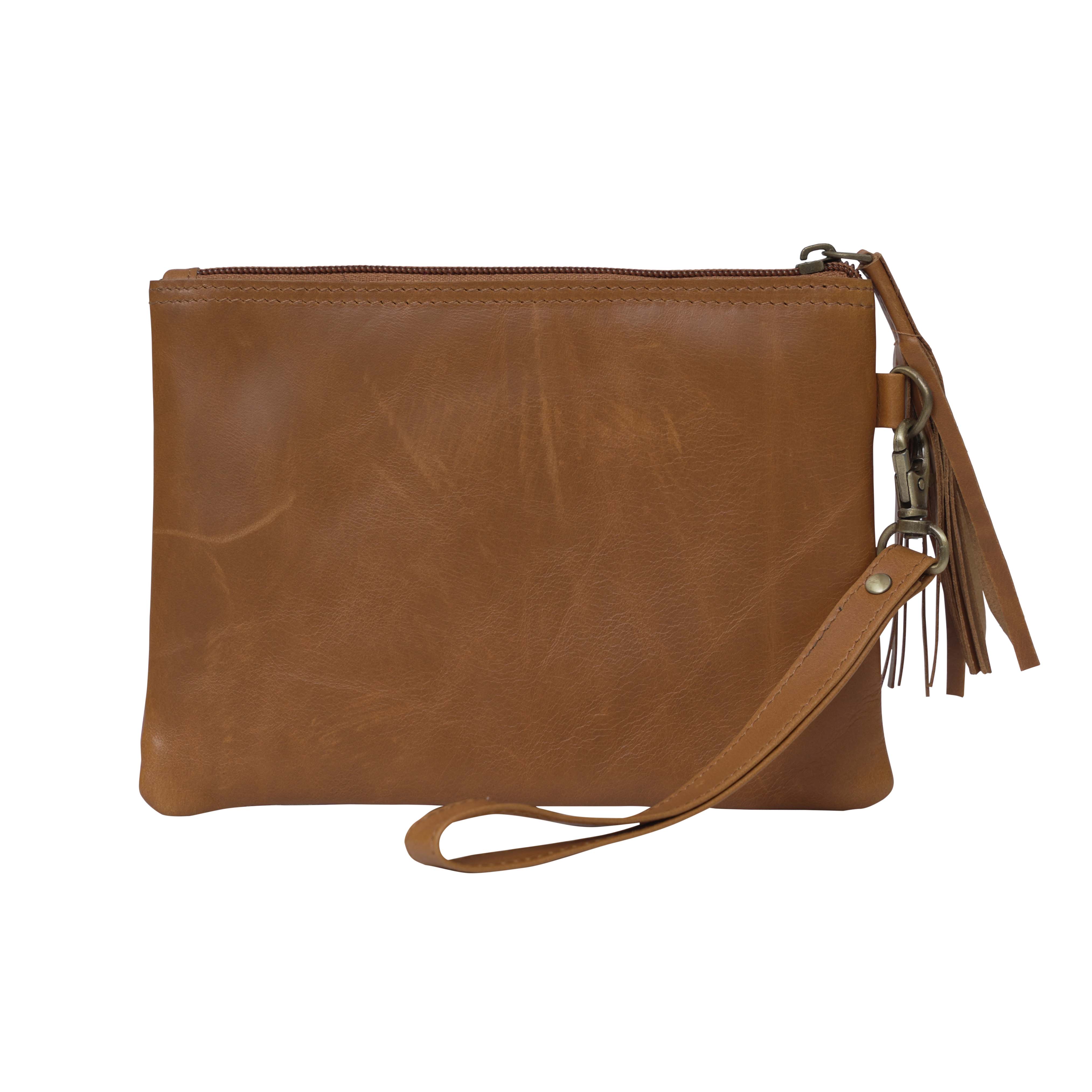 Small Metallic Cowhide Clutch