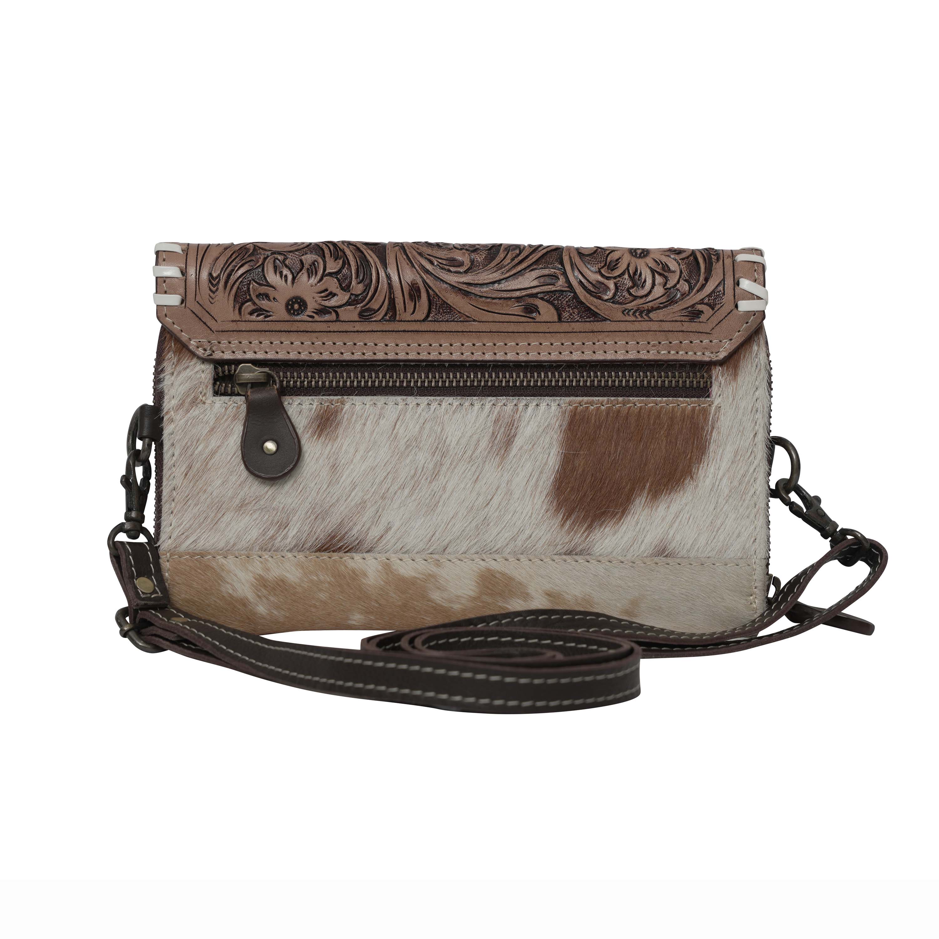 Tooled Leather Envelope Crossbody