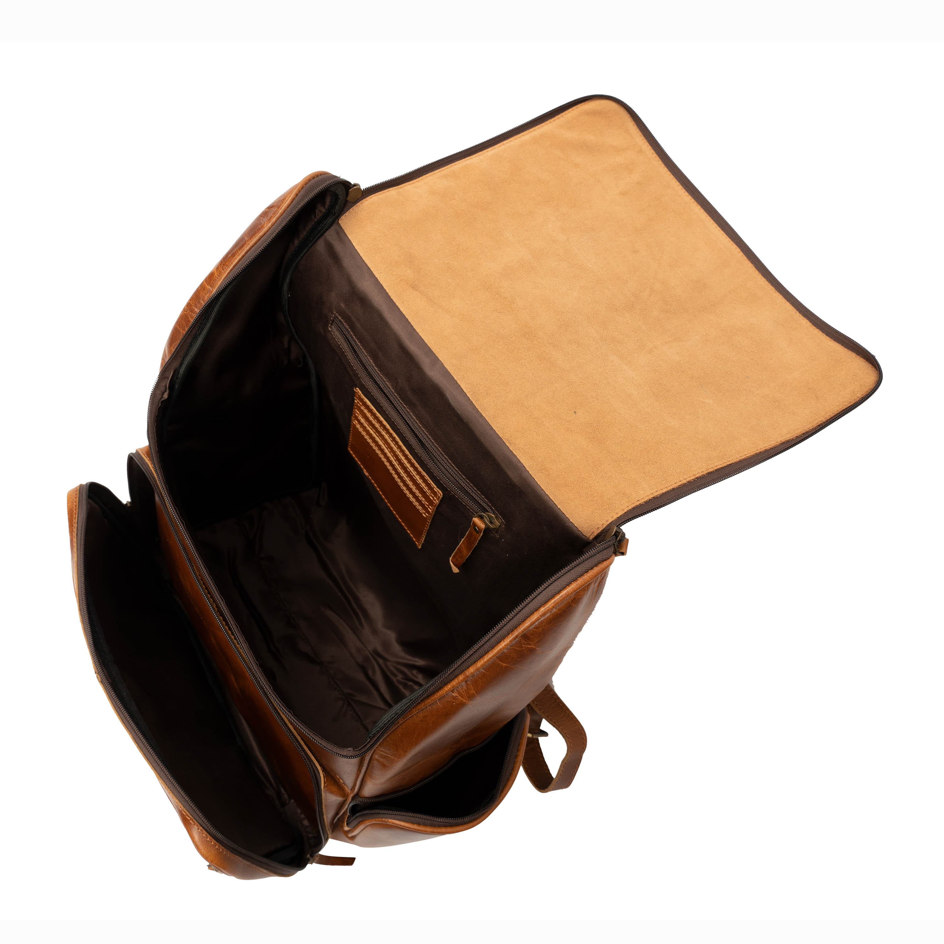 Solid Leather Expandable Backpack