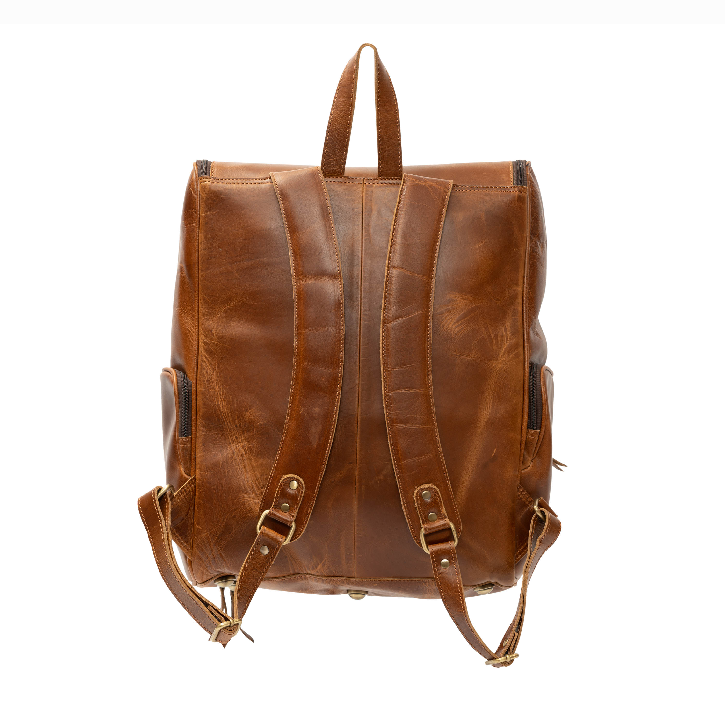 Solid Leather Expandable Backpack