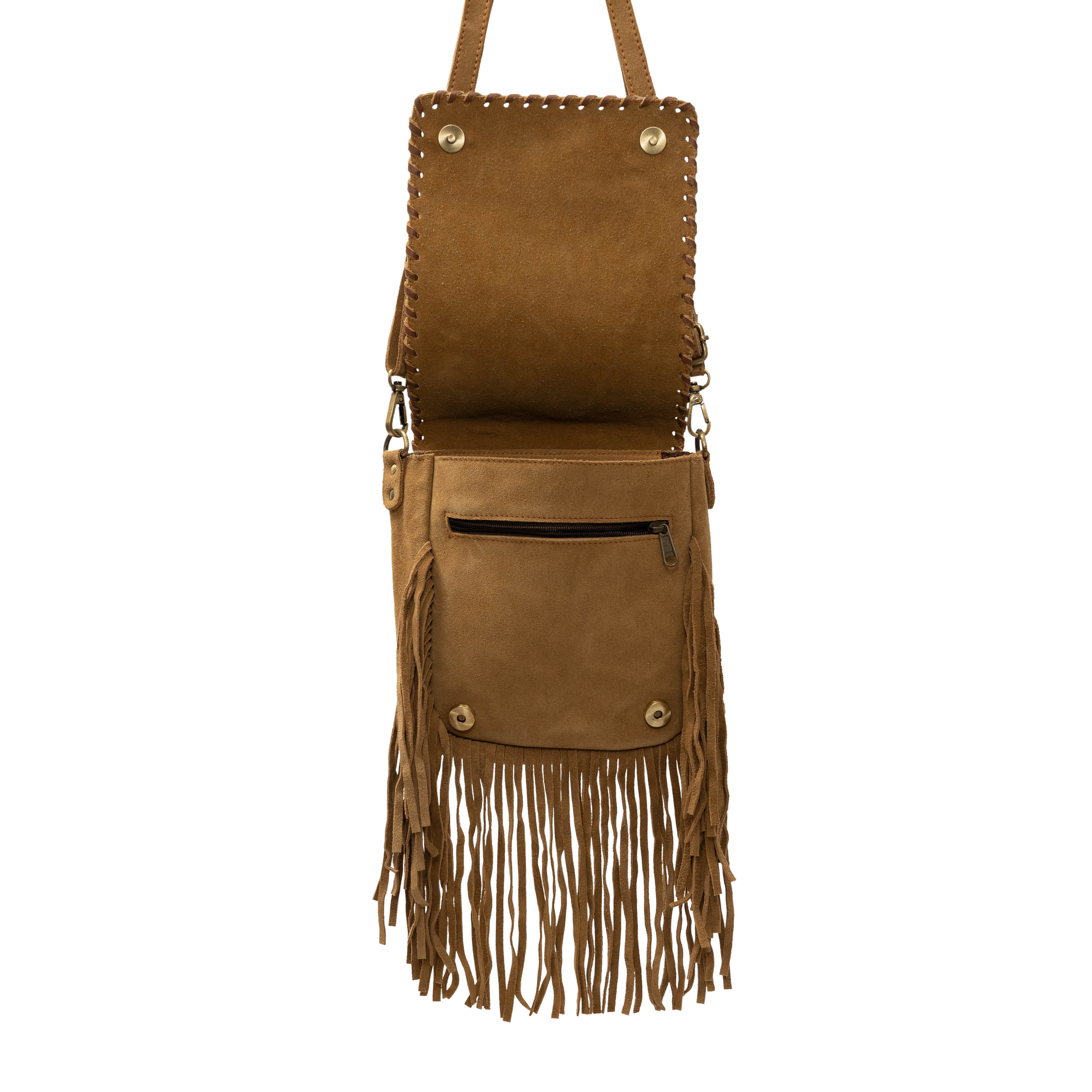 Fringed Square Cowhide Crossbody