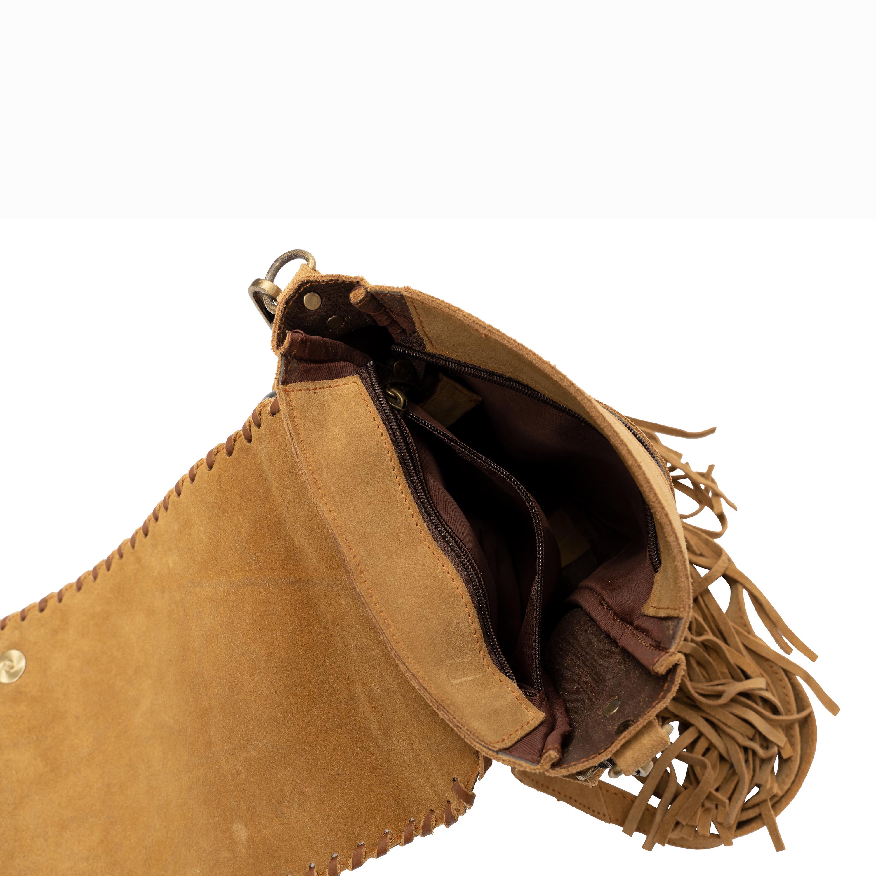 Fringed Square Cowhide Crossbody