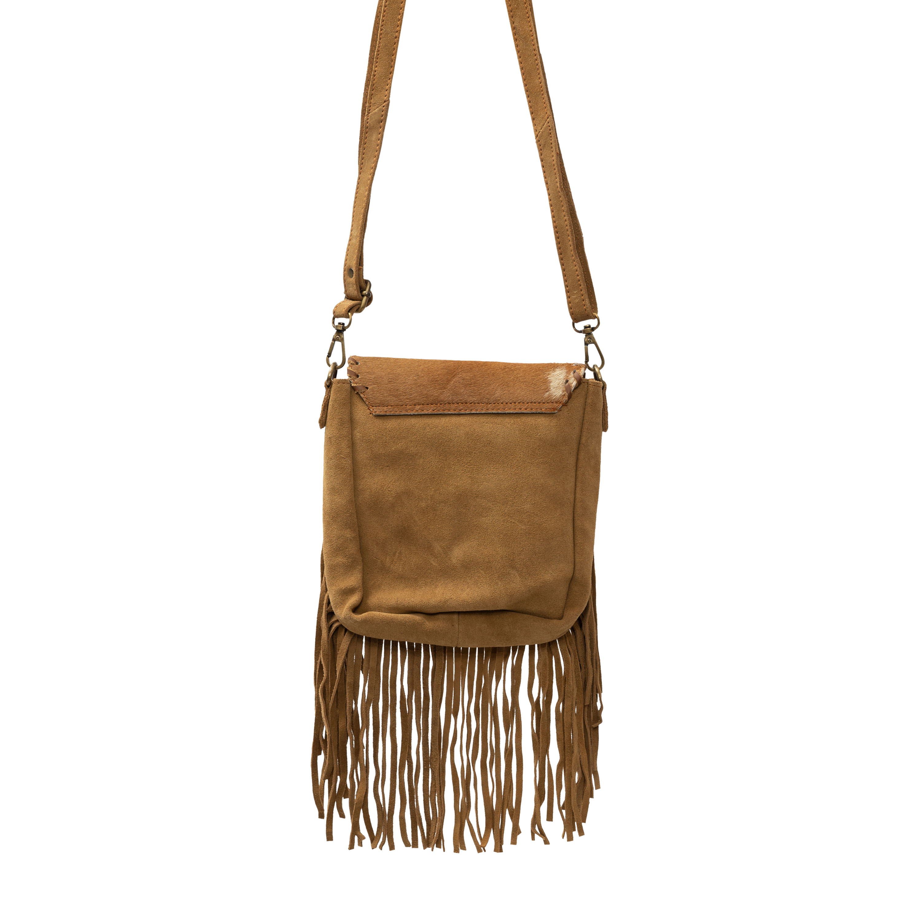 Fringed Square Cowhide Crossbody