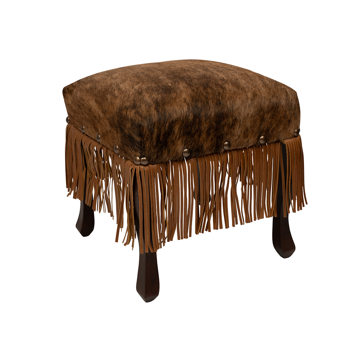Fringed Cowhide Stools