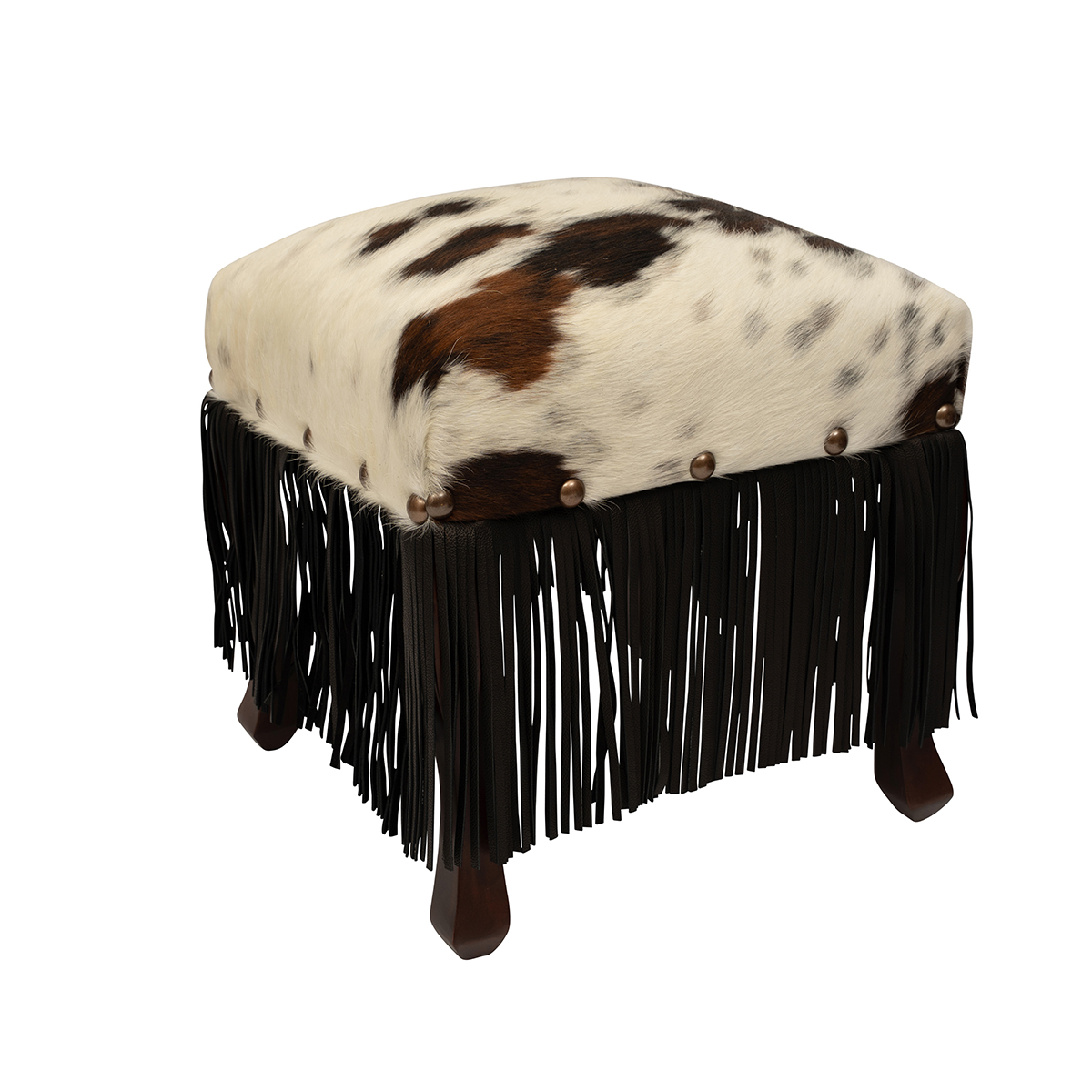 Fringed Cowhide Stools